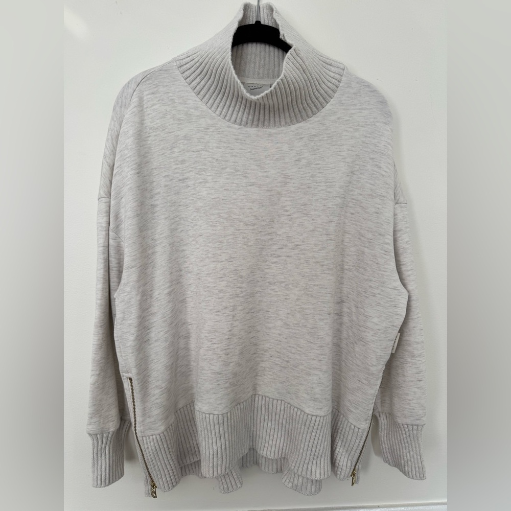 Varley Barker High Neck Sweatshirt in Ivory Marl X-Small